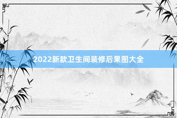2022新款卫生间装修后果图大全